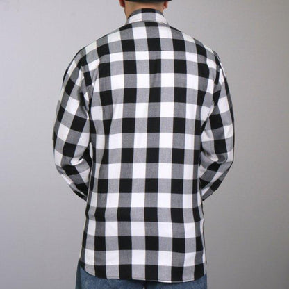 Hot Leathers FLM2004 Men's Black and White Long Sleeve Flannel Shirt