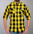 Hot Leathers FLM2014 Men's Gold and Black Flannel Long Sleeve Shirt