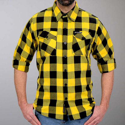 Hot Leathers FLM2014 Men's Gold and Black Flannel Long Sleeve Shirt