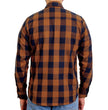 Hot Leathers FLM2016 Men's Brown and Navy-Blue Long Sleeve Flannel Shirt