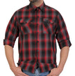 Hot Leathers FLM2017 Men's Red and Gray Long Sleeve Flannel Shirt