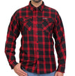 Hot Leathers FLM2021 Men's Red and Black Flannel Long Sleeve Shirt