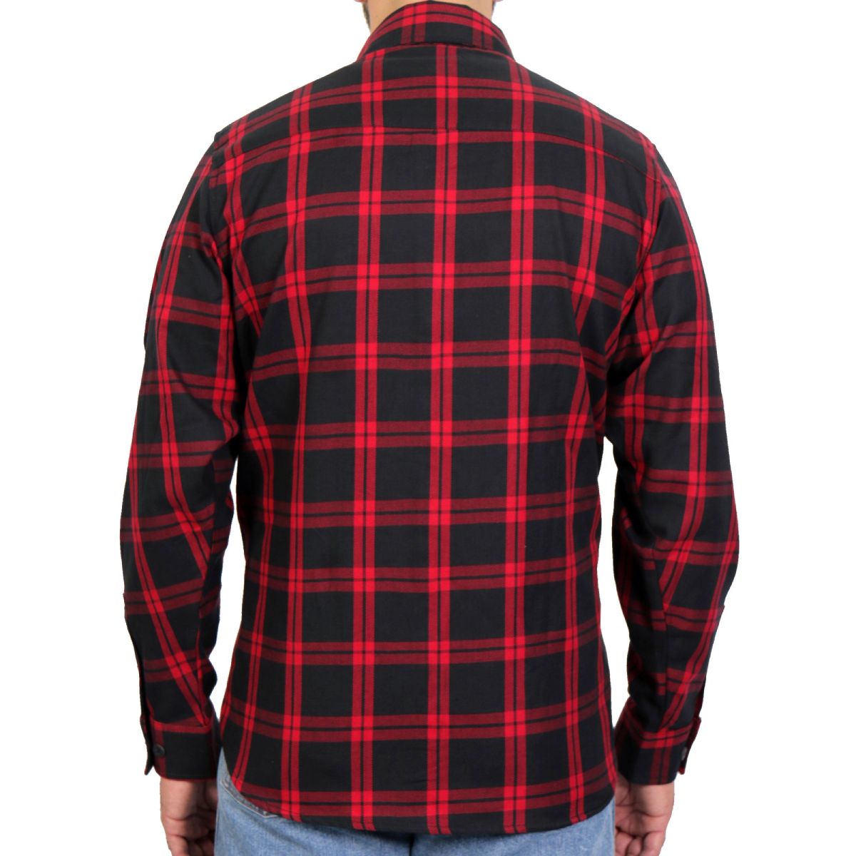 Hot Leathers FLM2021 Men's 'Red and Black' Flannel Long Sleeve Shirt