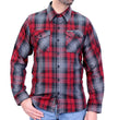Hot Leathers FLM2022 Men's Black, Gray and Red Flannel Long Sleeve Shirt