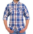 Hot Leathers FLM2025 Men's Blue, White and Red Flannel Long Sleeve Shirt