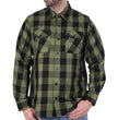 Hot Leathers FLM2027 Men's OD Green and Black Long Sleeve Flannel Shirt