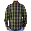 Hot Leathers FLM2027 Men's OD Green and Black Long Sleeve Flannel Shirt