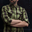 Hot Leathers FLM2027 Men's OD Green and Black Long Sleeve Flannel Shirt