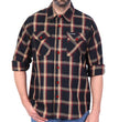 Hot Leathers FLM2038 Men's Black Tan and Red Long Sleeve Flannel Shirt