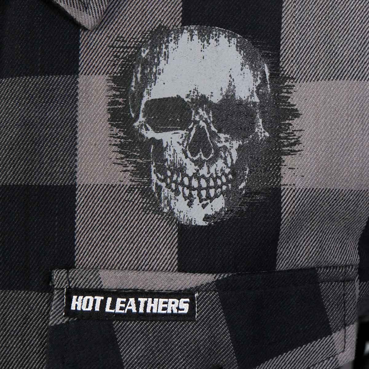 Hot Leathers FLM2101 Men's Grave Rub Flannel Long Sleeve Shirt