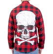 Hot Leathers FLM2103 Men's Skull and Bones Flannel Long Sleeve Shirt