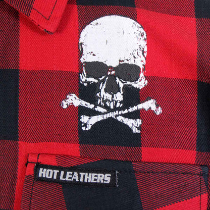 Hot Leathers FLM2103 Men's 'Skull and Bones' Flannel Long Sleeve Shirt