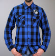 Hot Leathers FLM2107 Men's Snap Back Skull Flannel Long Sleeve Shirt