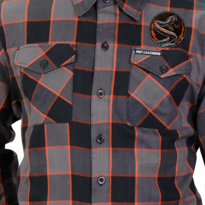 Hot Leathers FLM2111 Men's Rattler Flannel Long Sleeve Shirt