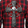 Hot Leathers FLM2112 Men's Celtic Cross Flannel Long Sleeve Shirt