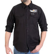 Hot Leathers FLM2115 Men's Black Race Wolf Long Sleeve Flannel Shirt