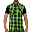 Hot Leathers FLM5002 Men’s Black and Green Sleeveless Cotton Flannel Shirt