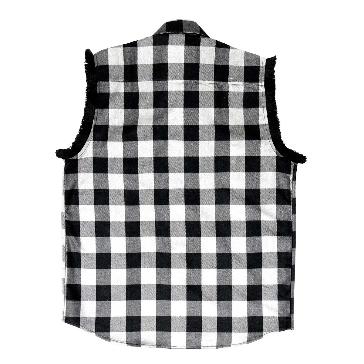 Hot Leathers FLM5202 Men's Black and White Sleeveless Flannel