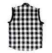 Hot Leathers FLM5202 Men's Black and White Sleeveless Flannel Fringe Shirt