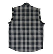 Hot Leathers FLM5203 Men's Sleeveless Fringe Grey and Black Flannel Shirt