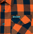 Hot Leathers FLM5210 Men's Sleeveless Fringe Orange and Black Flannel Shirt