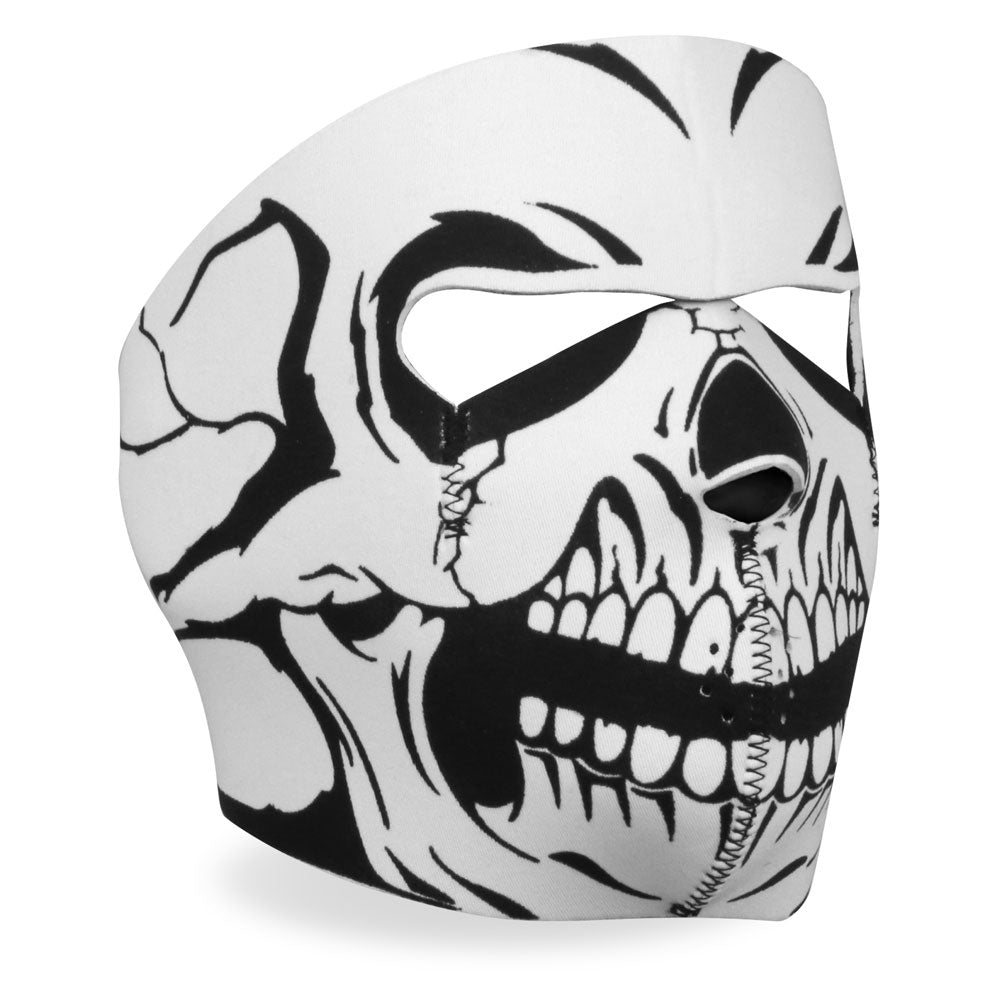 Hot Leathers FMA1012 Black and White Skull Neoprene Face Mask