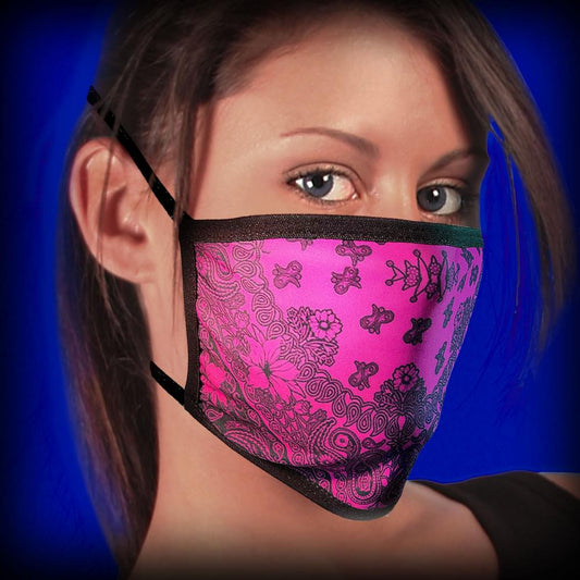 Hot Leathers FMD1012 Pink Paisley Face Mask