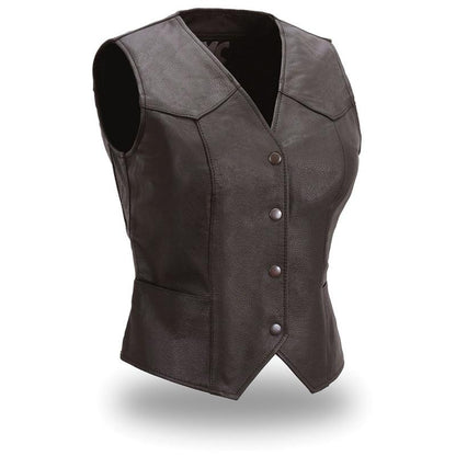 First Manufacturing FML500CR Women’s ‘The Sweet Sienna’ Western Style Motorcycle Leather Vest