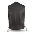 First Manufacturing FMM612BSF Men’s ‘The Gun Slinger’ Western Style Leather Vest with Conceal Cary Pockets and Side Lacing