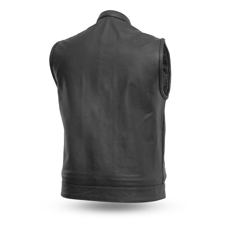 First Manufacturing FMM690BSF Men’s ‘The Blaster’ Club Style Leather Vest with Concealed Carry Pockets