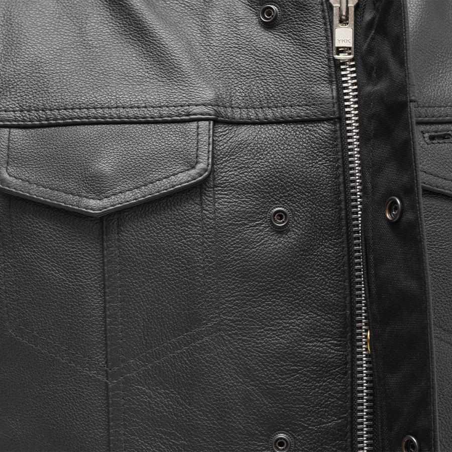 First Manufacturing FMM690BSF Men’s ‘The Blaster’ Club Style Leather Vest with Concealed Carry Pockets