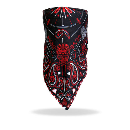 Hot Leathers FWC1004 Red Paisley Face Wrap Neck Warmer