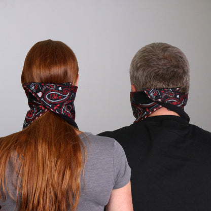 Hot Leathers FWC1004 Red Paisley Face Wrap Neck Warmer