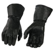 Milwaukee Leather G039 Men's Black Gauntlet Motorcycle Deerskin Long Cuff Thermal Lined Gloves