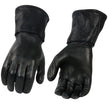 Milwaukee Leather Men's Gauntlet Motorcycle Hand Gloves- Black Deerskin Long Cuff Thermal Lined Leather Palm - G317