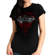 Hot Leathers GLC1561 Ladies Black Skeleton Bling Hands T-Shirt