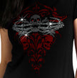 Hot Leathers GLC1561 Ladies Black Skeleton Bling Hands T-Shirt