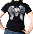 Hot Leathers GLD1040 Women's Asphalt Angel Double Sided Print Full Cut Black T-Shirt