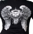 Hot Leathers GLD1040 Women's Asphalt Angel Double Sided Print Full Cut Black T-Shirt