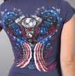 Hot Leathers GLD1297 'Live,Love, Ride' Ladies Angel Wings Navy Blue  T-Shirt