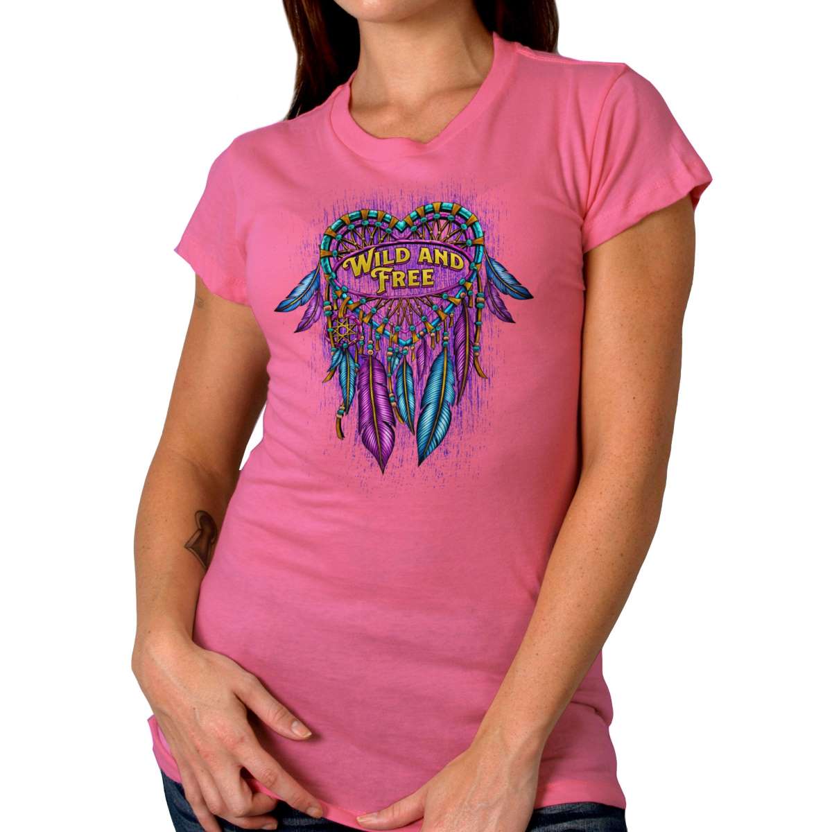 Hot Leathers Ladies Dream Wings T-Shirt GLD1589