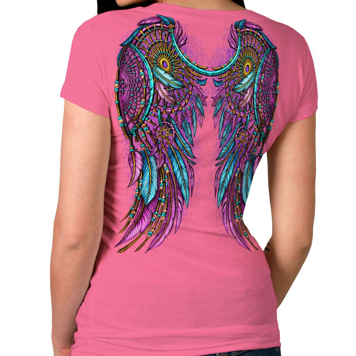 Hot Leathers Ladies Dream Wings T-Shirt GLD1589