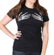 Hot Leathers GLR1012 Ladies Full Cut Skeleton Hands Short Sleeve T-Shirt