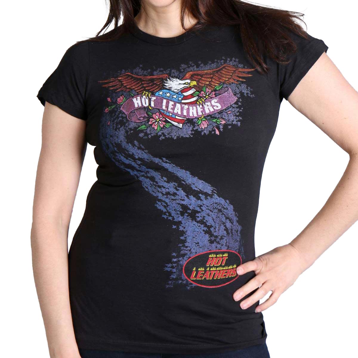 Hot Leathers Ladies Sketch Eagle Full Cut T-Shirt GLR1310