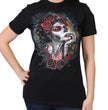 Hot Leathers GLR1412 'Sugar Woman' Ladies Black T-Shirt