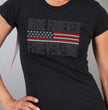 Hot Leathers GLR1428 Flag Bling Full Cut Short Sleeve Ladies Black T-Shirt
