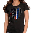 Hot Leathers GLR1517 Heart First Responders Ladies Black T-Shirt