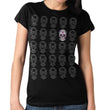 Hot Leathers GLR1519 Sugar Skull Pattern Ladies Full Cut Black T-Shirt