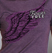 Hot Leathers GLR1528 Ladies Full Cut Modern Angel Wings Vintage Purple T-Shirt