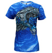 Hot Leathers Ladies Blue Angel Roses Fitted 3D All Over Printed T-Shirt GLS1002